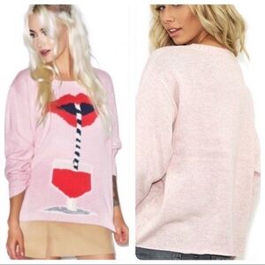 New  Wildfox Couture Suck it Up Vineyard Sweater